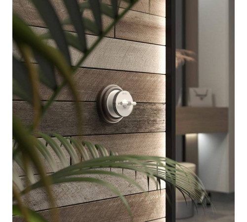 Выключатель двухклавишный с корпусом Werkel Vintage белый, хром W5822050