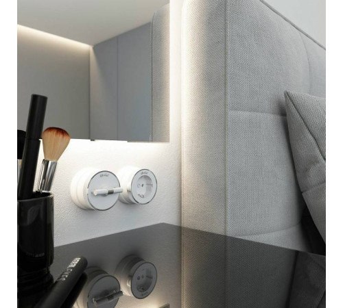 Выключатель двухклавишный с корпусом Werkel Vintage белый, хром W5822050