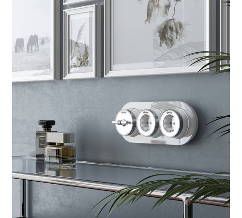 Выключатель двухклавишный с корпусом Werkel Vintage белый, хром W5822050