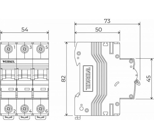 Автоматический выключатель 3P Werkel Автоматические выключатели W903P164