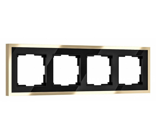 Рамка на 4 поста Werkel Baguette черный/латунь W0042852