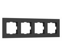 Рамка на 4 поста Werkel Slab черный матовый W0042908