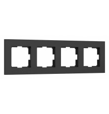 Рамка на 4 поста Werkel Slab черный матовый W0042908
