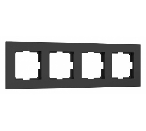 Рамка на 4 поста Werkel Slab черный матовый W0042908