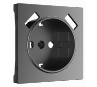 Накладка для розетки с заземлением и 2хUSB Werkel графит матовый W1179564