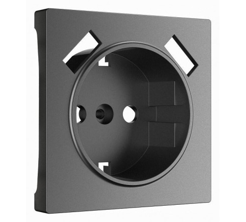 Накладка для розетки с заземлением и 2хUSB Werkel графит матовый W1179564