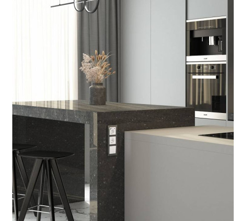 Розетка с заземлением и с шторками и 2хUSB, без рамки Werkel Белый акрил W1171741