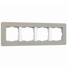 Рамка на 4 поста Werkel Split дымчатый/белый, soft-touch W0043067
