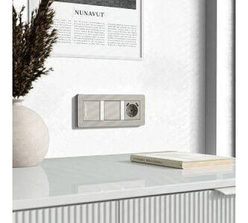 Выключатель двухклавишный с подсветкой без рамки Werkel дымчатый W4523641