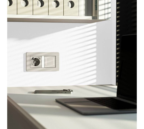 Выключатель двухклавишный с подсветкой без рамки Werkel дымчатый W4523641