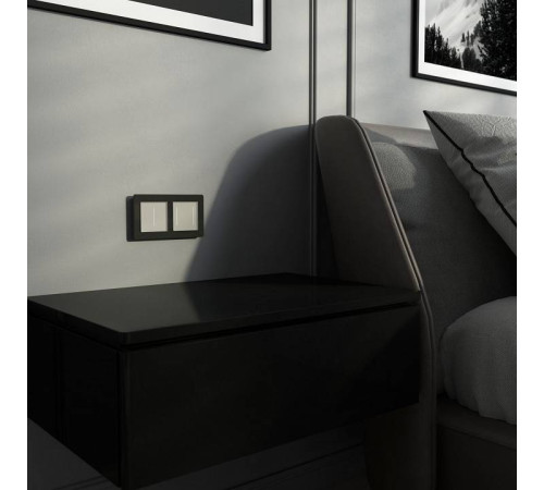 Выключатель двухклавишный с подсветкой без рамки Werkel дымчатый W4523641