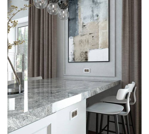 Розетка двойная с заземлением, без рамки Werkel дымчатый W1272004