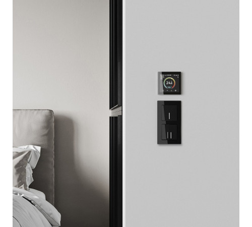 Терморегулятор электромеханический для теплого пола Werkel Сенсорные механизмы черные W1851108