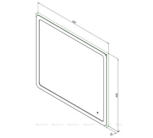 Зеркало Aquanet Ирис 90х80 см с LED подсветкой 00326447