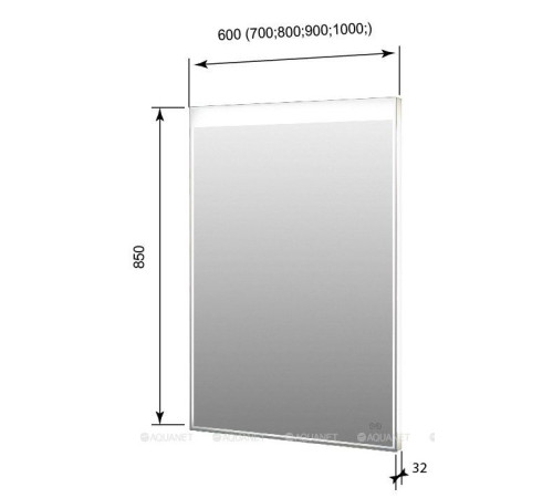 Зеркало Aquanet Палермо new 6085 с LED подсветкой и сенсорным выключателем 600х850 мм 00249350