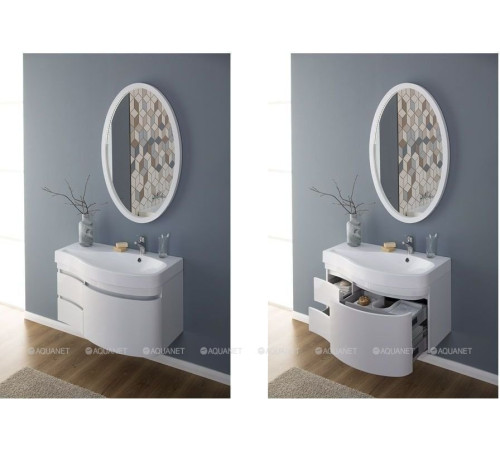 Зеркало Aquanet Опера/Сопрано 70 овальное белый 00169607