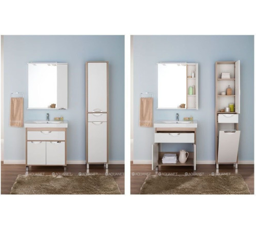 Зеркало Aquanet Гретта 75 светлый дуб/белый 00173986