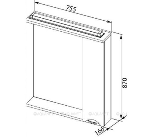 Зеркало Aquanet Гретта 75 светлый дуб/белый 00173986