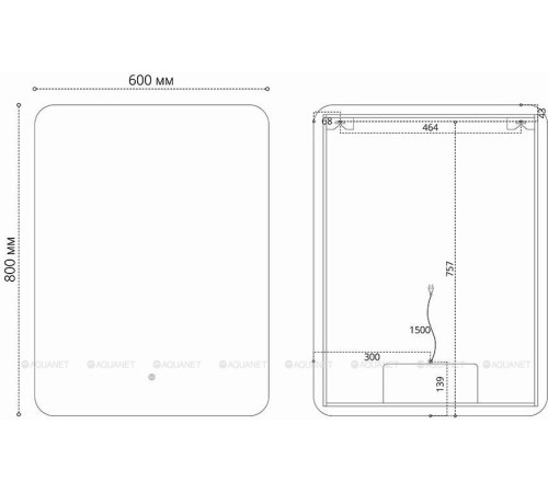 Зеркало LED Vincea 600x800 мм с сенсором, диммером и антизапотеванием VLM-3BE600-2