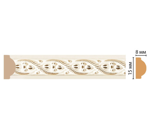 Молдинг DecoMaster 130-6 15х8х2400 мм 130-6