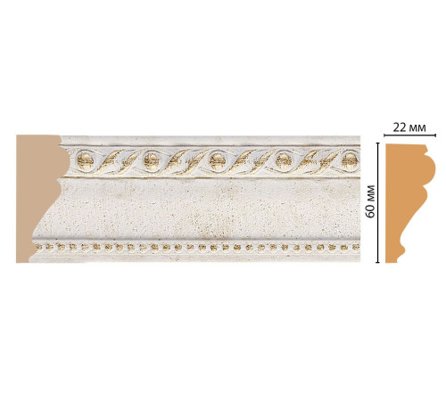 Молдинг DECOMASTER 161-40 ДМ полистирол 60х22х2400 мм 161-40 ДМ