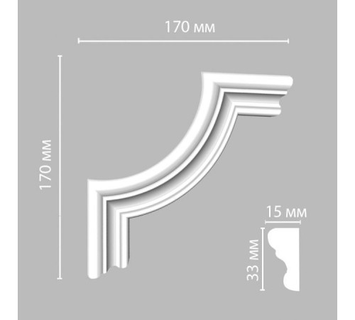 Угловой элемент DECOMASTER 97124-2 170x170x15 мм 97124-2