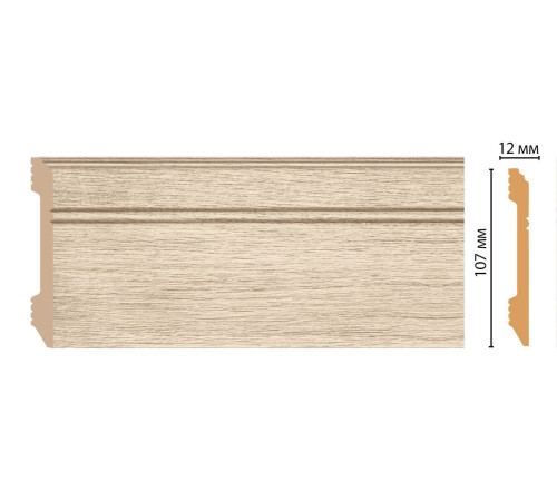 Плинтус напольный DECOMASTER D105-72 ДМ 107х12х2400 мм D105-72 ДМ