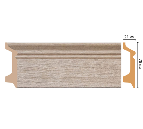 Плинтус напольный DECOMASTER из полистирола 78х21х2400 мм D122-72 ДМ