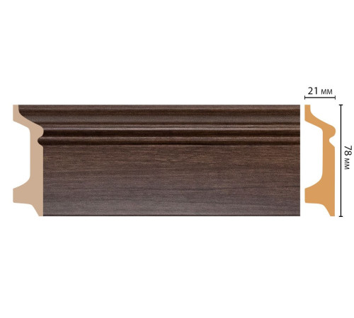 Плинтус напольный DECOMASTER из полистирола 78х21х2400 мм D122-74 ДМ