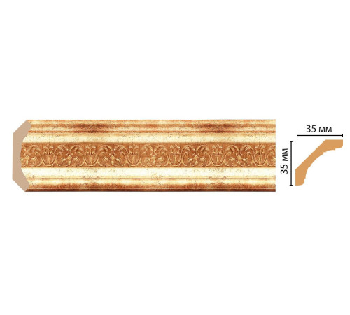 Плинтус потолочный DECOMASTER 167S-126 35х35х2400 мм 167S-126