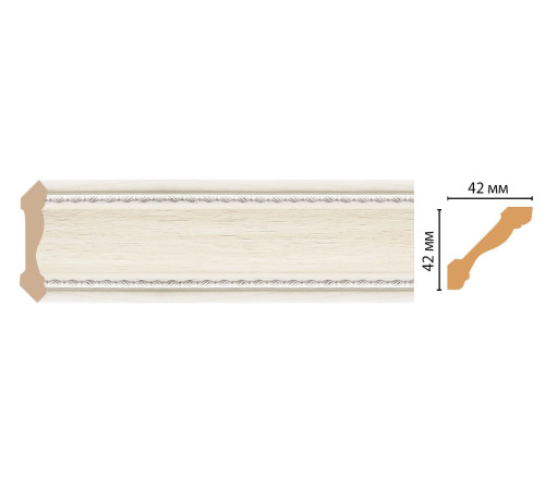 Плинтус потолочный DECOMASTER 180-15 42х42х2400 мм 180-15