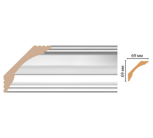 Плинтус потолочный DECOMASTER D100-114 ДМ 69х69х2400 мм D100-114 ДМ