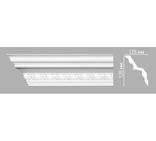 Плинтус потолочный DECOMASTER 95106 с рисунком 125х135х2400 мм 95106