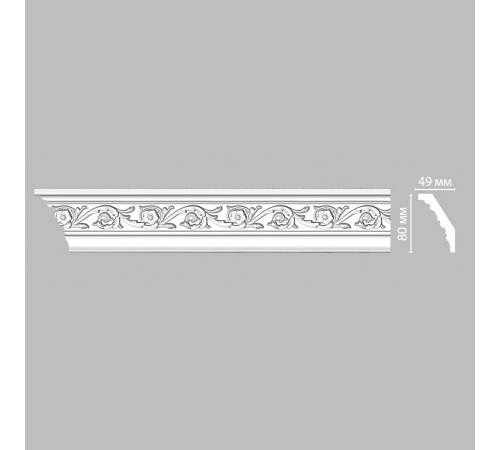 Плинтус потолочный DECOMASTER DT-14F гибкий с рисунком 80х49х2400 мм DT-14F