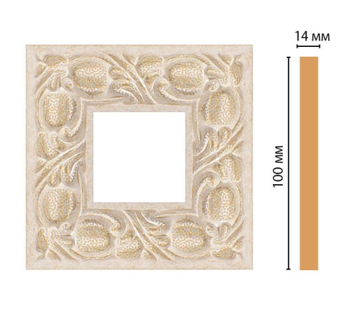 Вставка декоративная DECOMASTER 157-2-18D 100x100x14 мм 157-2-18D