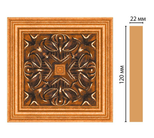 Вставка декоративная Decomaster D208-1223 120x120x22 мм D208-1223