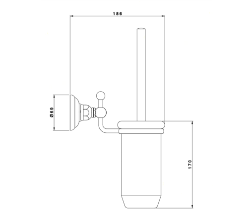 Ершик для туалета подвесной Nicolazzi Accessori Classica хром 1490CR