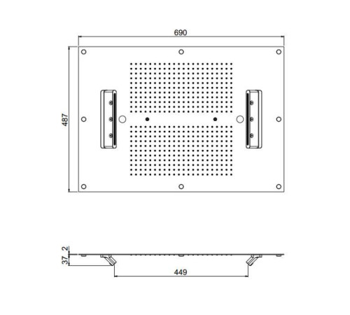 Верхний душ Carimali MyDream 70х50 см потолочный 4 режима хромотерапия хром 23070XN/S-CRX