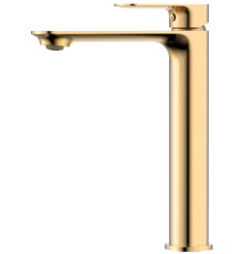 Смеситель для раковины Aquanet Monza высокий 221 мм золото шлифованное AQM6314BG