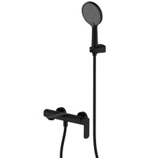 Смеситель для душа с душевым набором Aquanet Monza черный матовый AQM6313MB