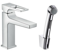 Смеситель для раковины hansgrohe Metropol 177 мм с гигиеническим душем 74522000