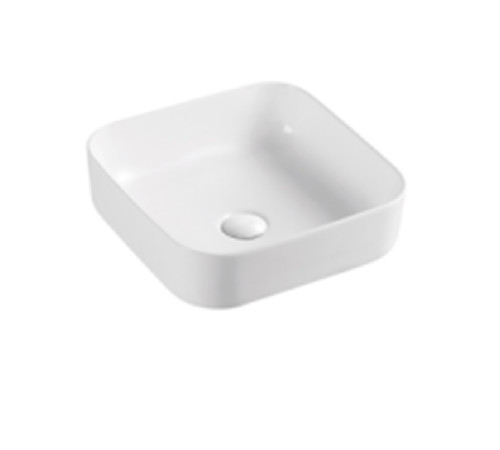 Раковина накладная AQUAMET AQM5011MW квадратная 390x390x130 мм белый матовый AQM5011MW