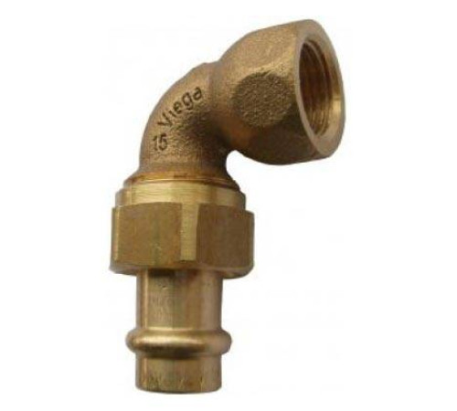Угольник переходной Viega Sanpress 90° 35х1 1/4 пресс-В разъёмное соединение бронза 132729