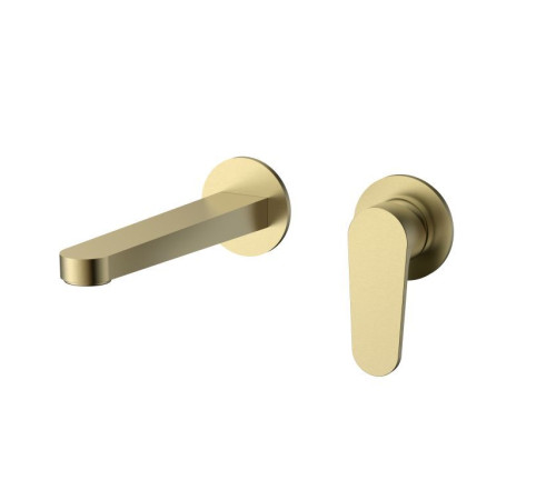 Смеситель для раковины AQUAMET Novara настенный золото шлифованное AQM6915BG