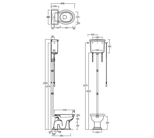 Унитаз напольный SIMAS Lante 38.5х58 см выпуск в пол высокий бачок бронза белый LA01bi/LA06bi/R01br