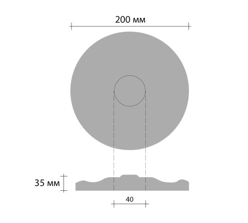 Розетка потолочная DECOMASTER 80201 диаметр 200 мм 80201