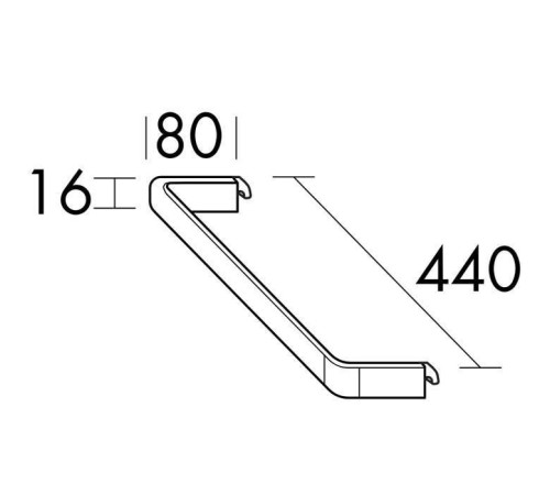 Полотенцедержатель Burgbad Vry 44 см подвесной черный матовый HHAS001