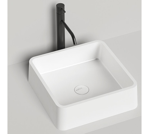 Раковина накладная Salini Gloria 41.5х41.5х12.5 см S-Stone белая матовая 1102202M