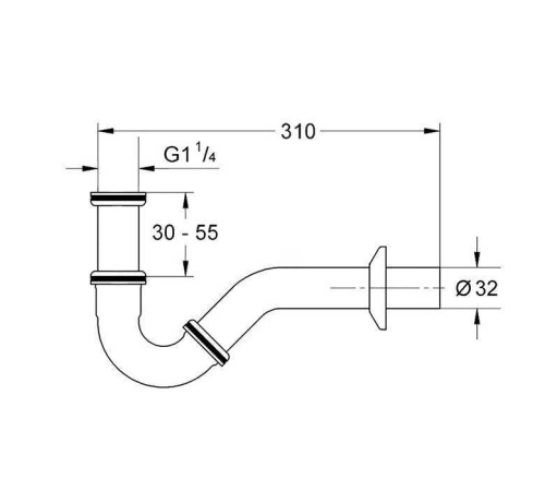 Сифон для биде Kerasan Retro 310 мм золото 913391
