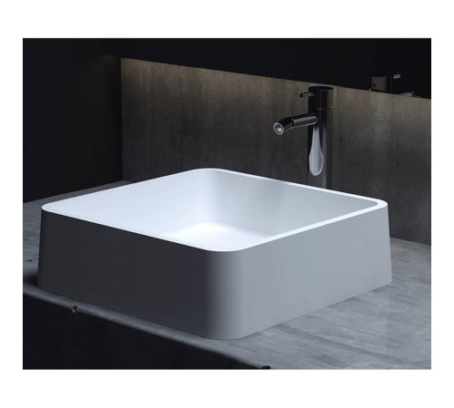 Раковина накладная Salini Gloria 41.5х41.5х12.5 см S-Stone белая матовая 1102202M